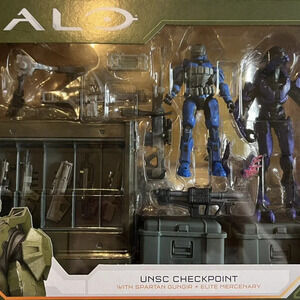 NEW World of HALO Ultimate Mission Pack - UNSC Checkpoint 28pc Playset